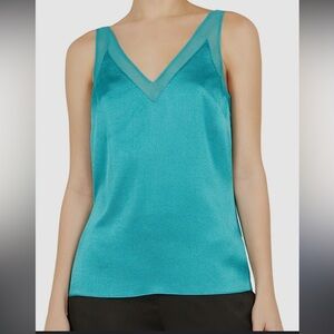 Ted Baker Women's Blue
Sleeveless Mesh Trim V-Neck Cami
Tank Top Size 1
